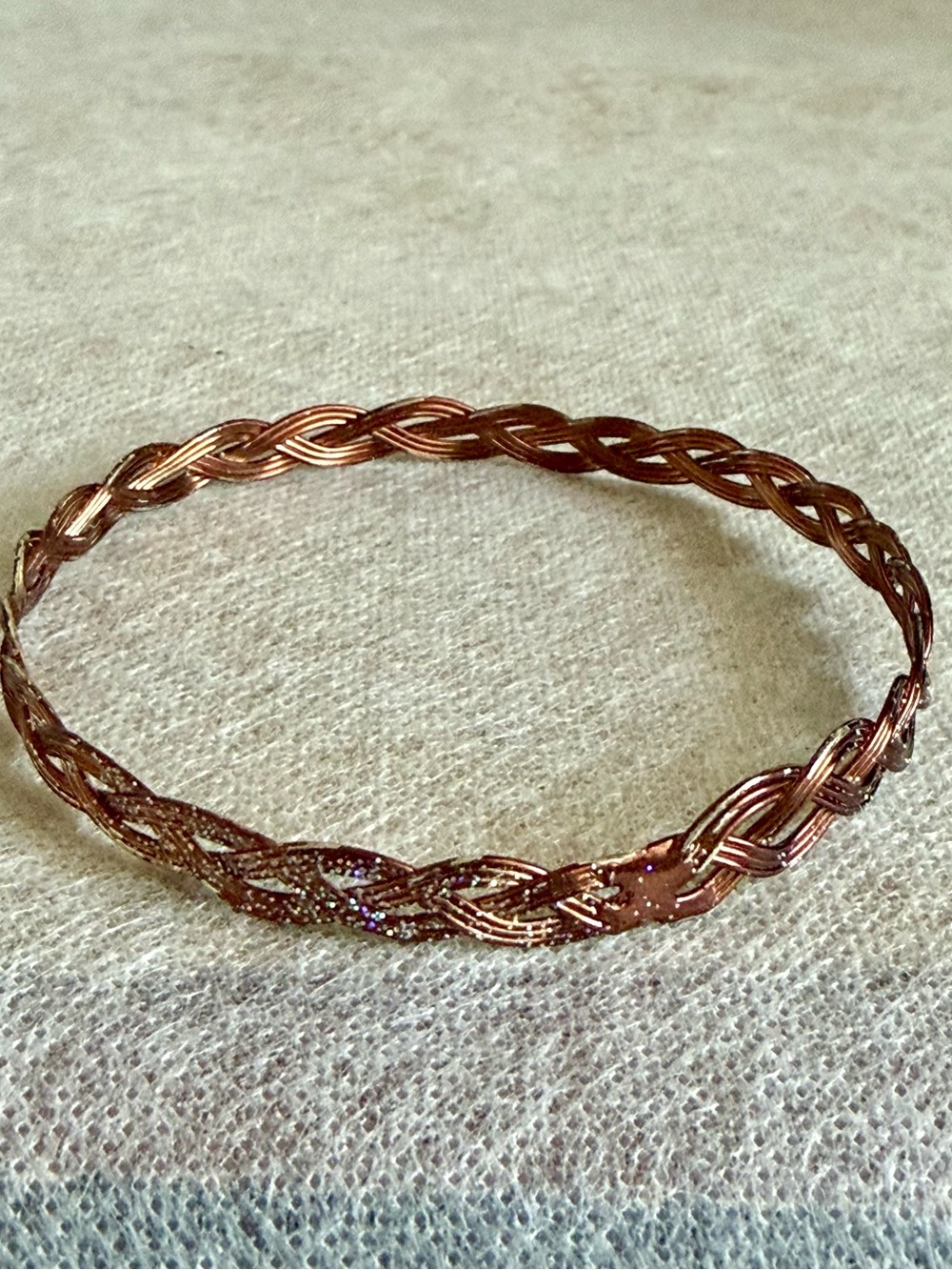 Braided Rose Gold Bangle Bracelet